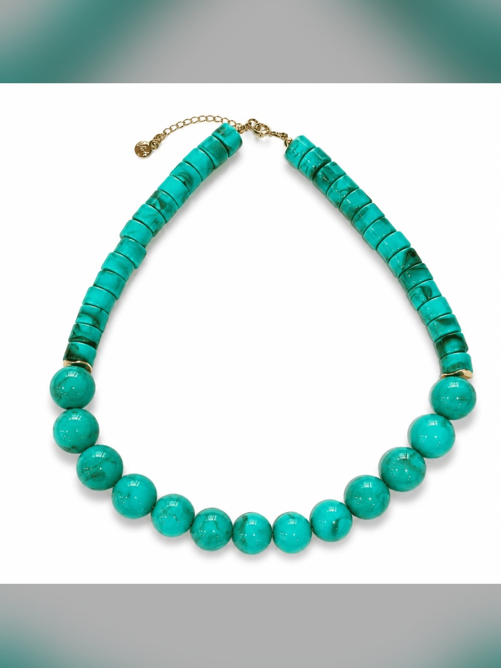 Mayamar Turquoise Bead Statement Necklace 18k Gold Plated (NWT)